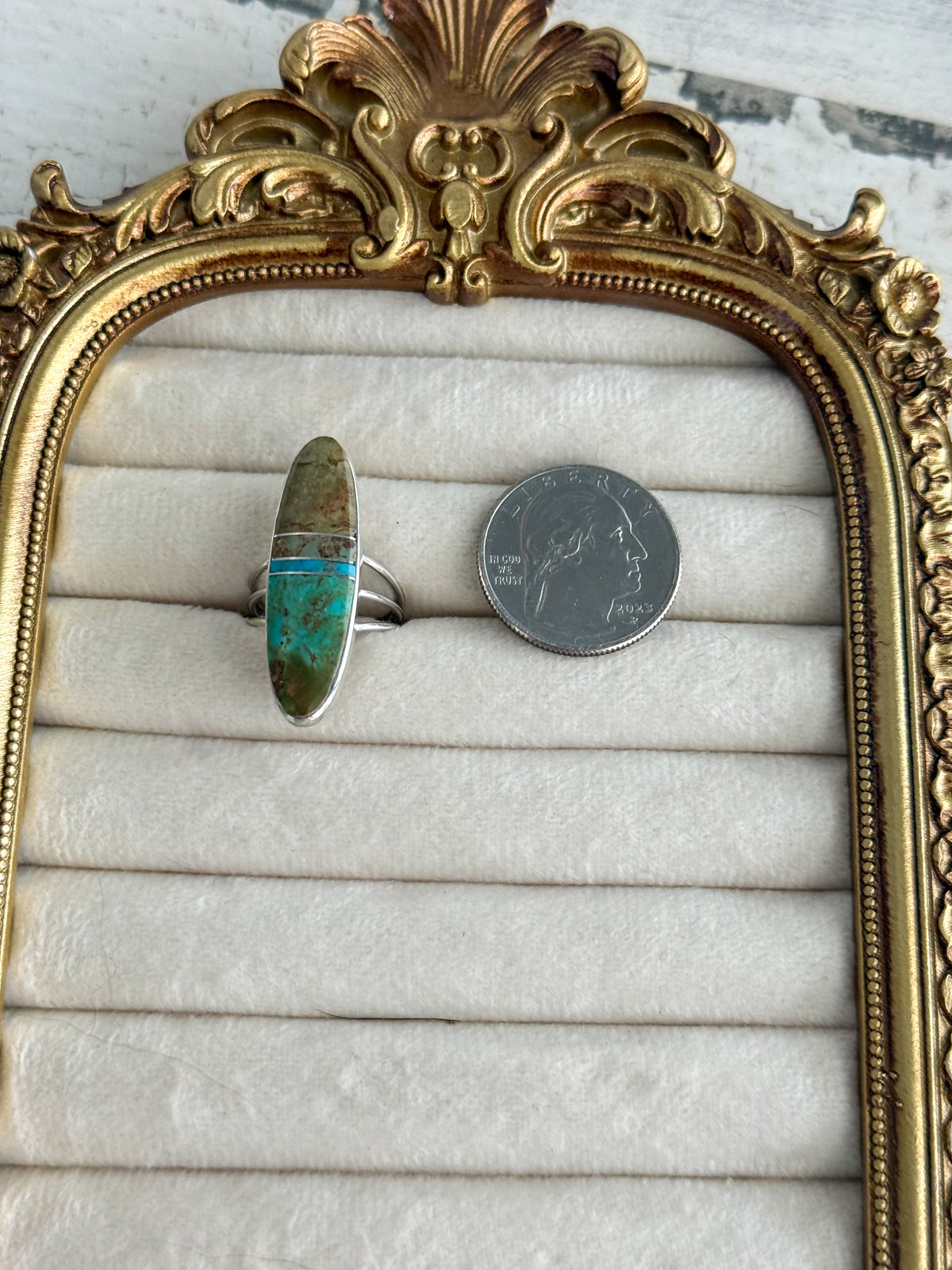Native American #8 Turquoise Inlay Ring 6