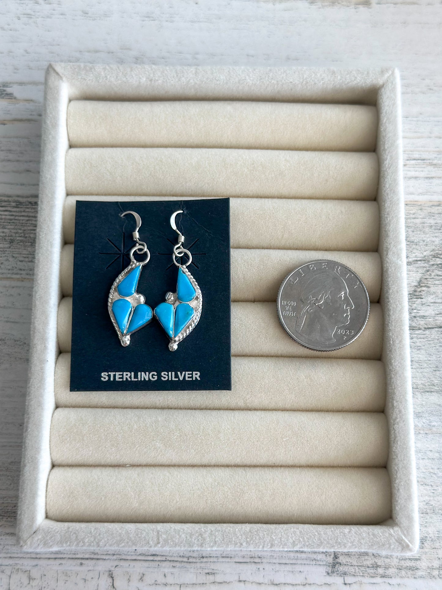 Native Made Turquoise Heart Earrings