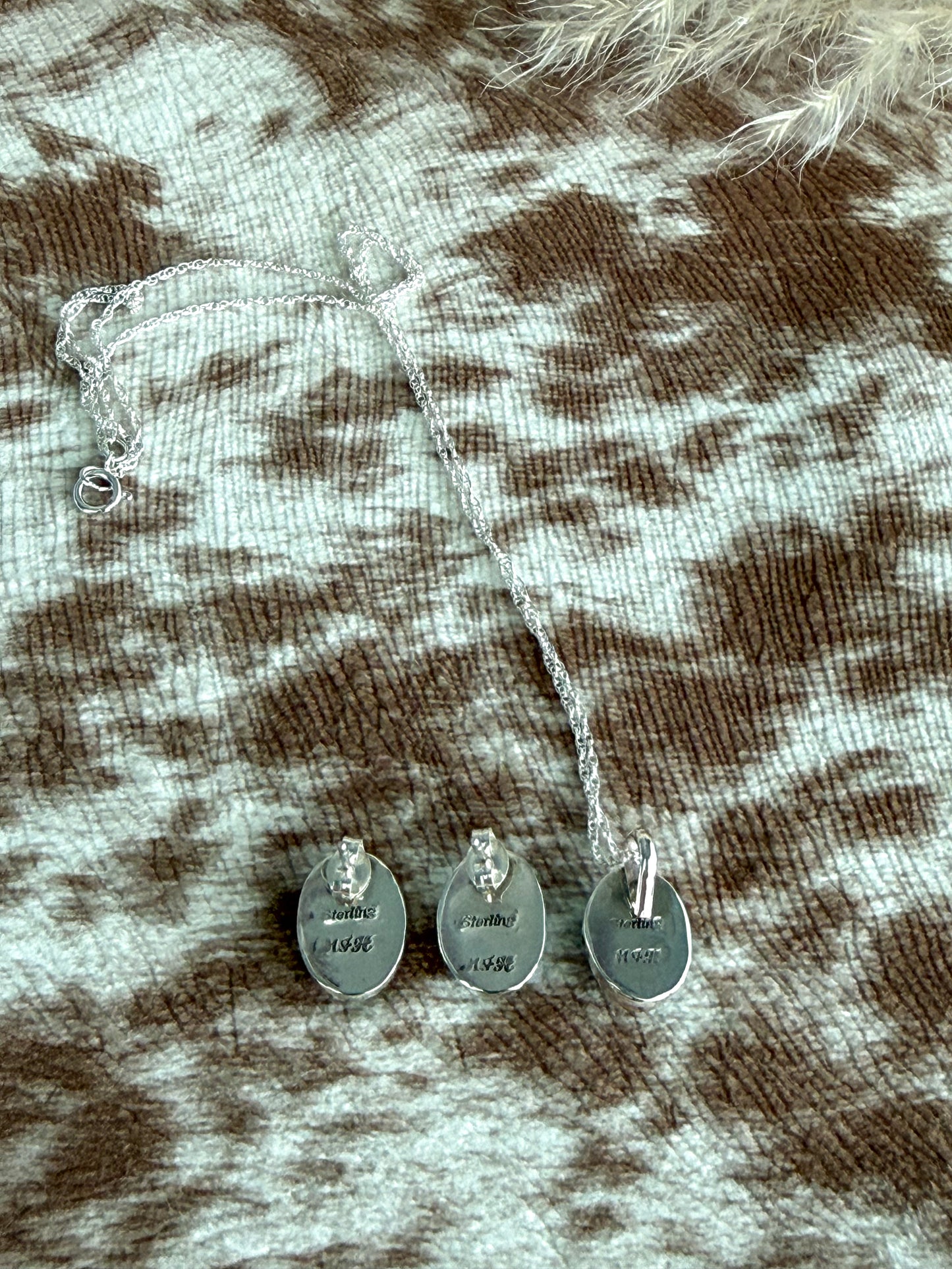 Native American Sonoran Gem Necklace & Earring Set 5