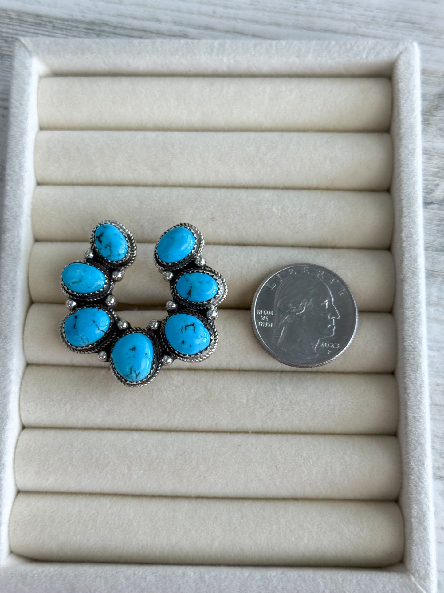Native American Made Kingman Naja Ring 8.5