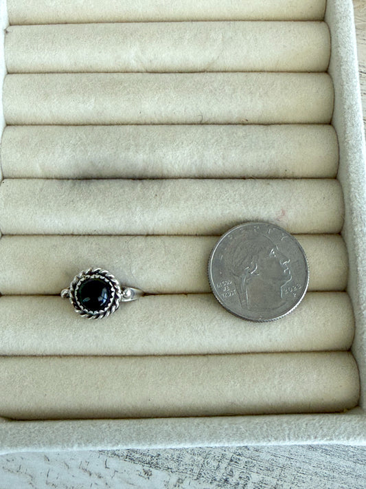 Native American Black Onyx Ring 8.5