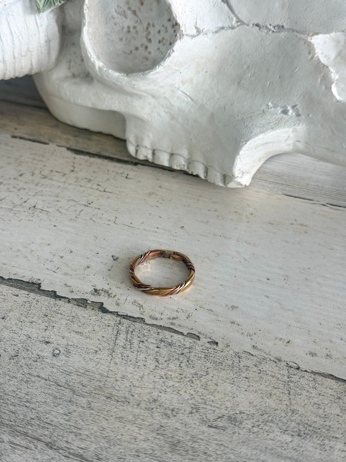 Native American Copper Brass Nickel Ring 12