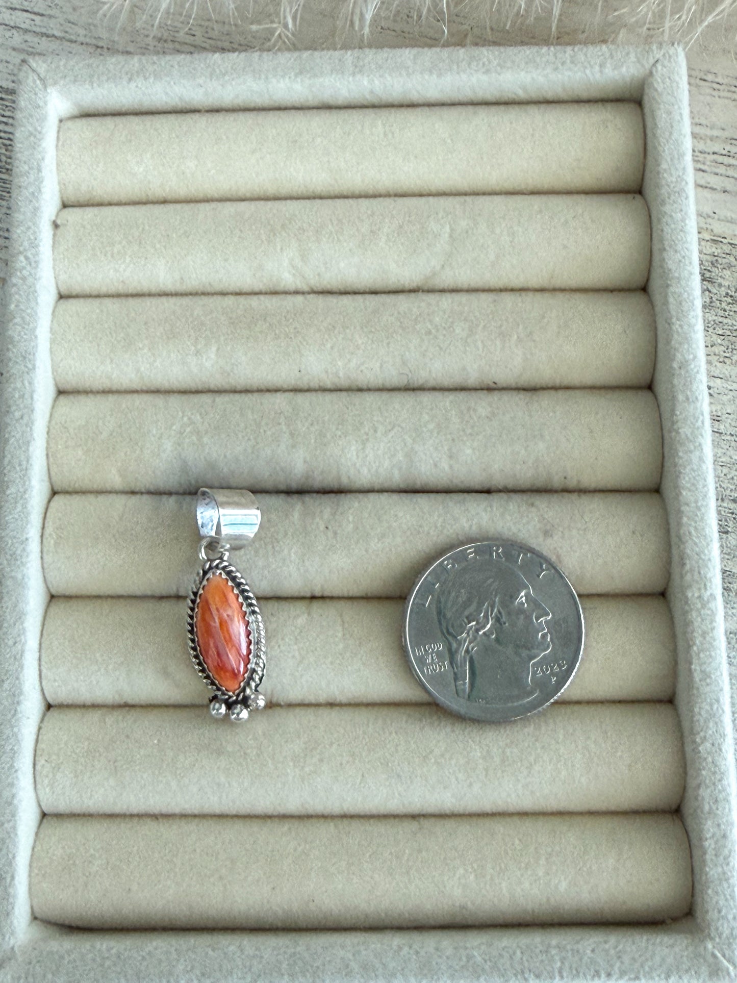 Native American Orange Spiny Pendant