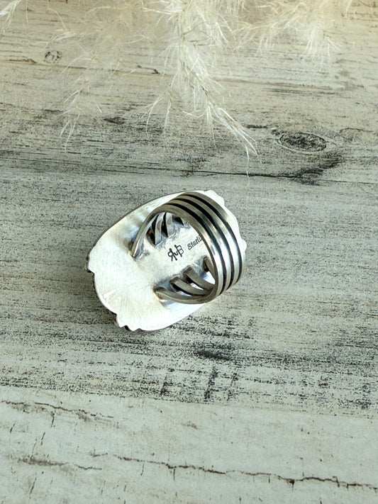 Native American #8 Turquoise Ring 6.5