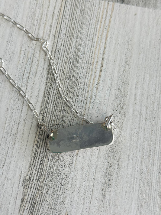 Native American Red Dahlia Bar Necklace 18"