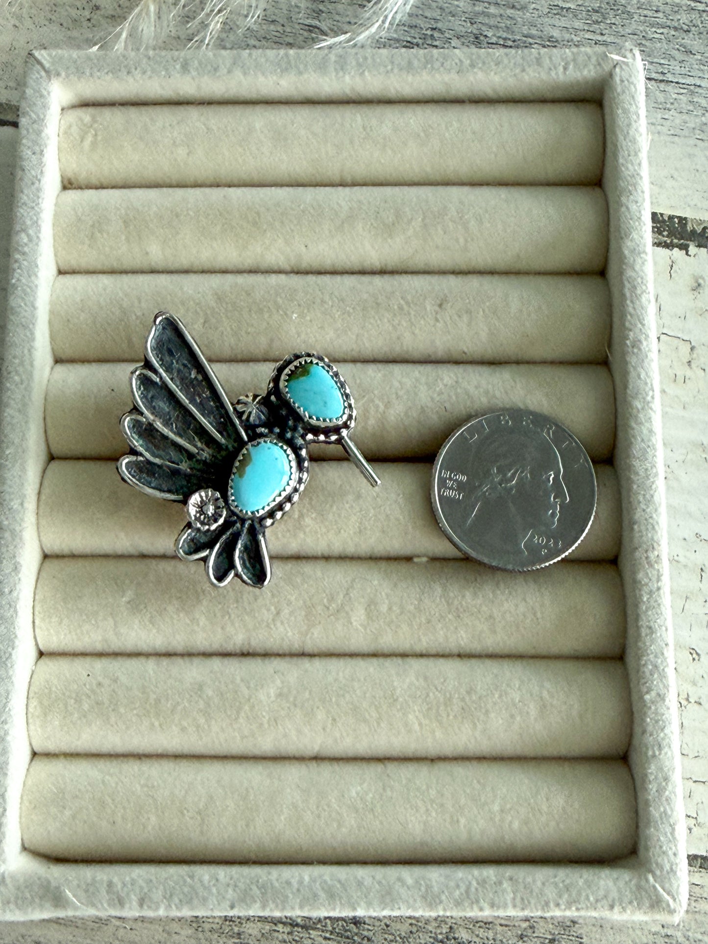 Native American Sonoran Gold Hummingbird Adjustable Ring