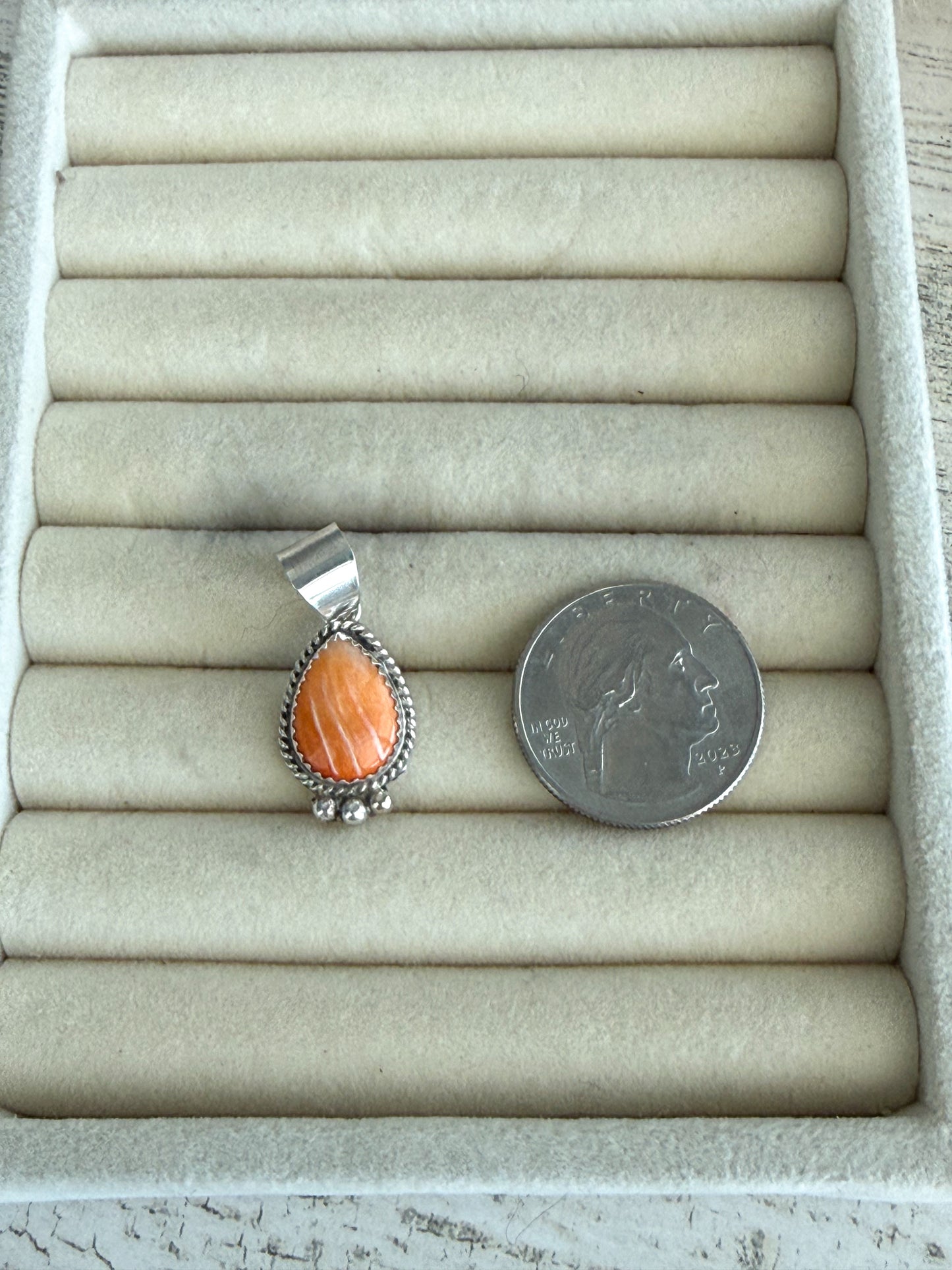 Native American Orange Spiny Pendant