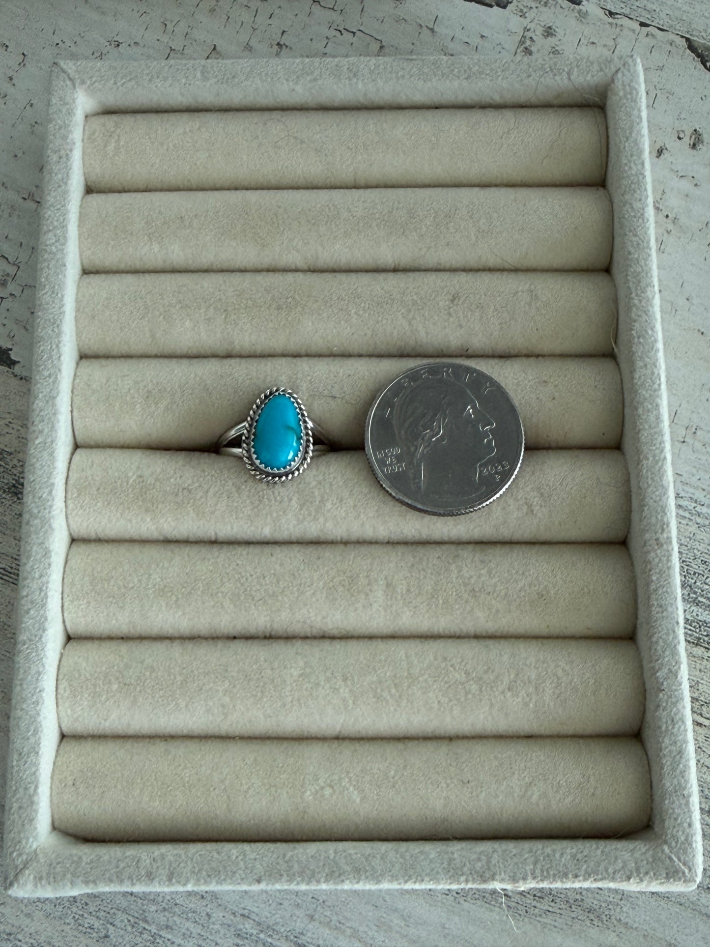 Native American Kingman Turquoise Ring 5.5