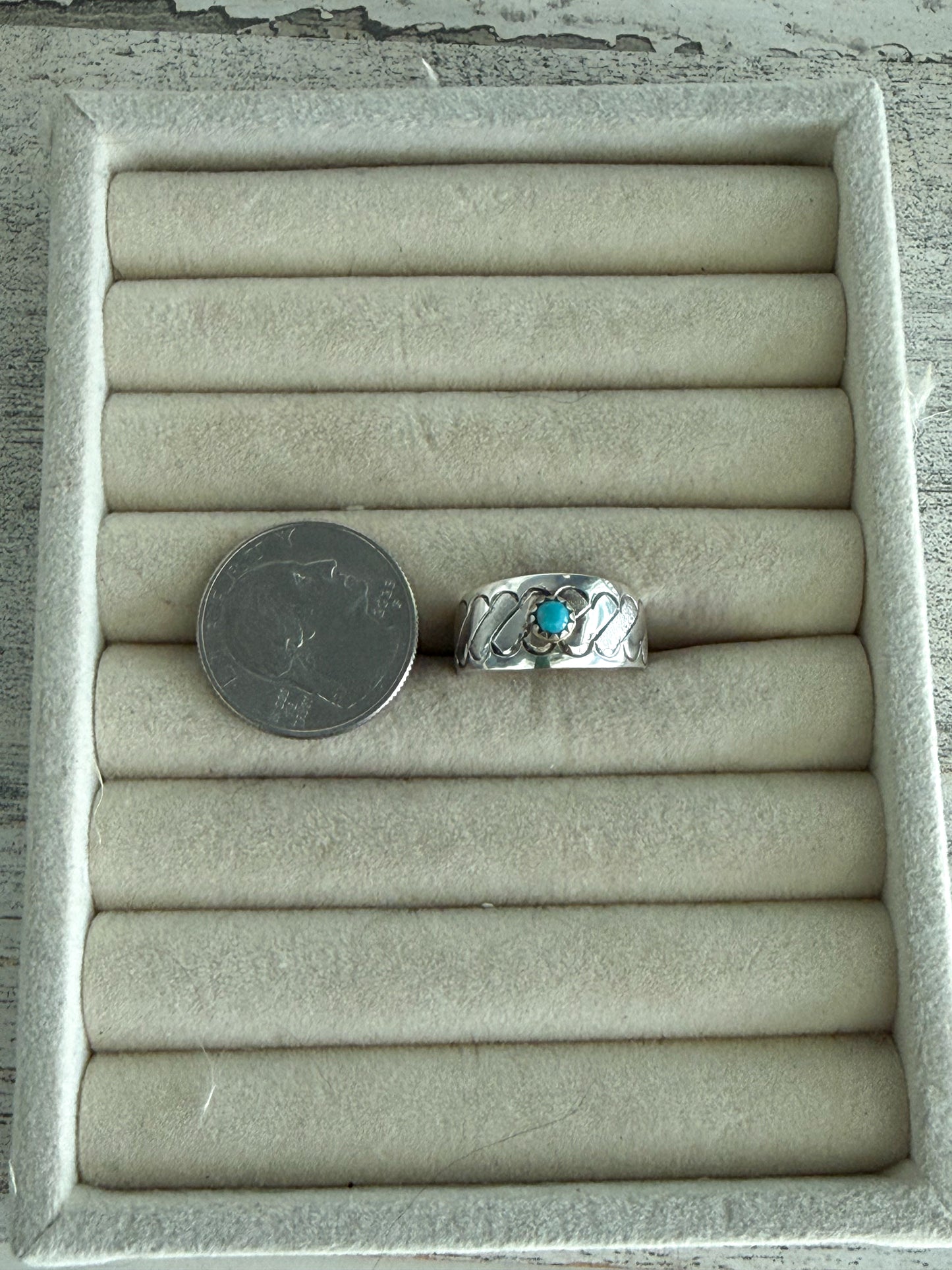 Native American Etched Kingman Ring 9