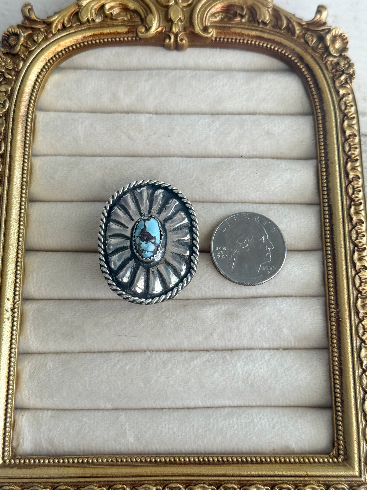 Native American Golden Hills Concho Adjustable Ring