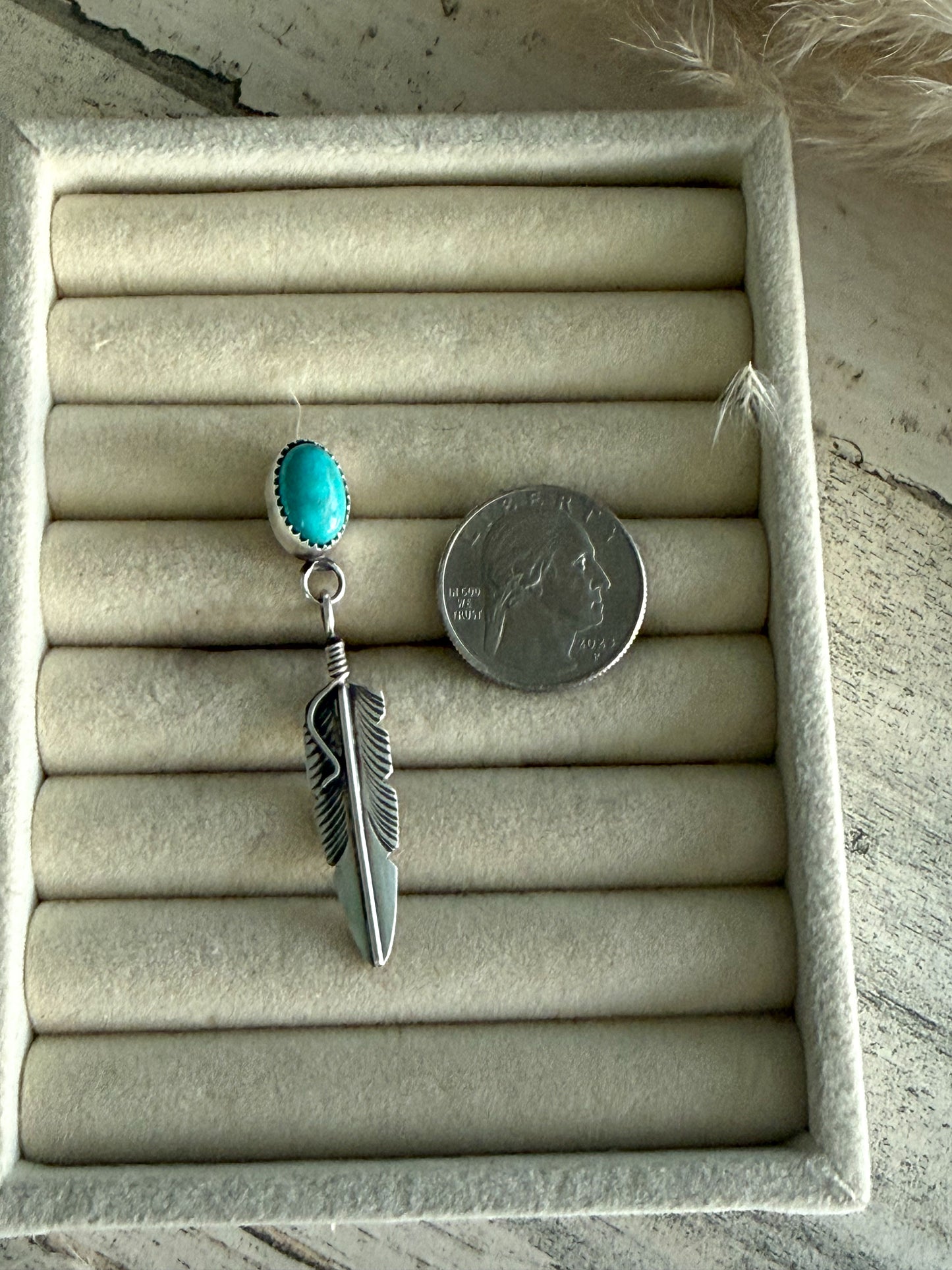 Native American Sterling Sonoran Feather Earrings