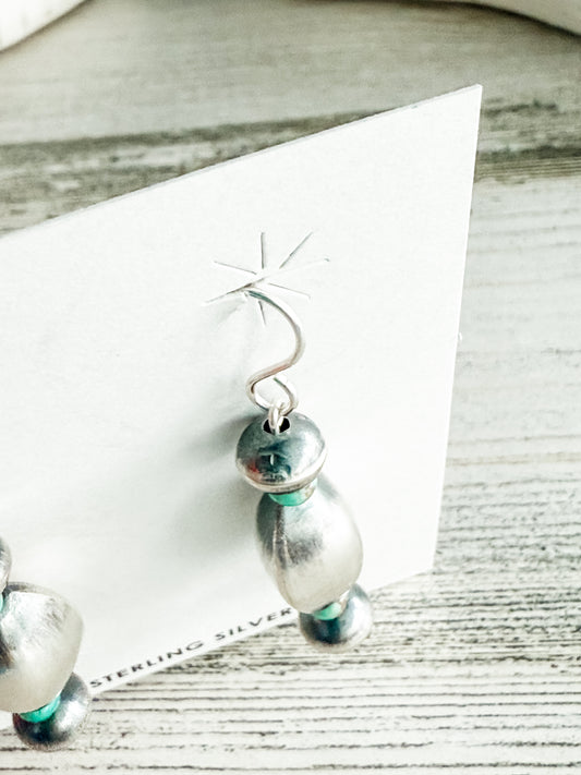 Native Made Navajo Pearl & Turquoise Earrings