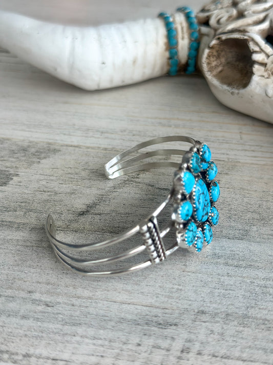 Native Made Kingman Cluster Cuff 6.75