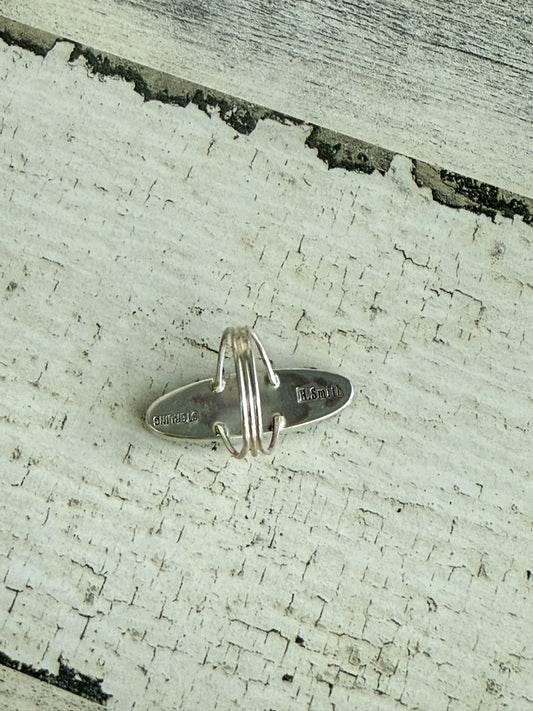 Native American #8 Turquoise Inlay Ring 7.5