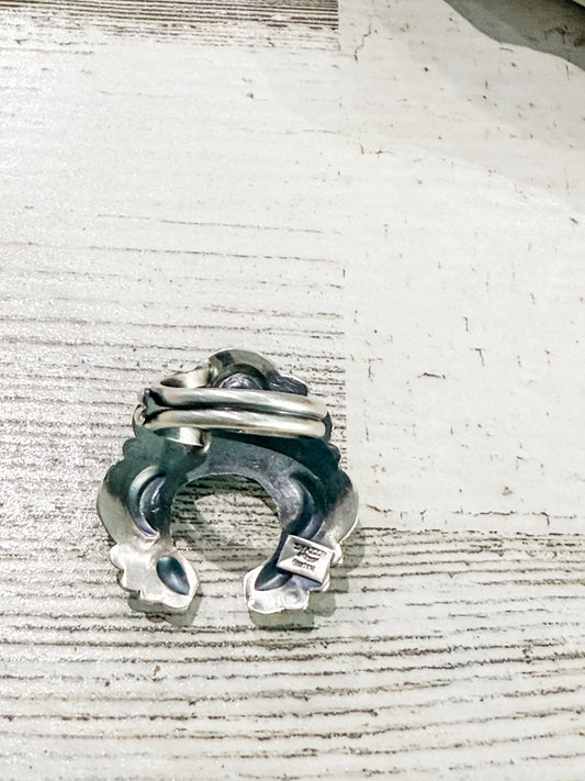 Native Made Turquoise Horseshoe Ring Adjustable