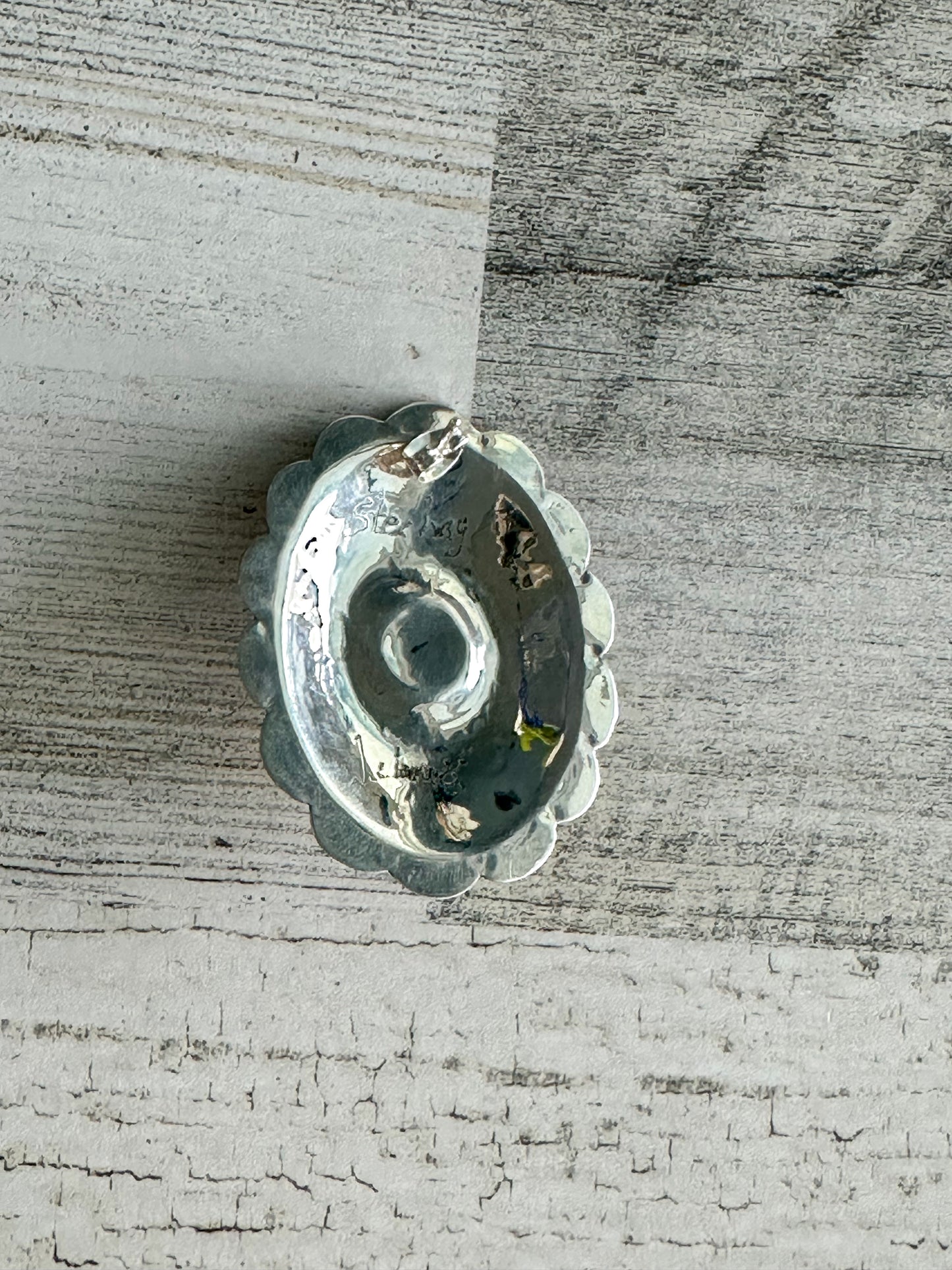 Native Made Sterling Sleeping Beauty Concho Earrings