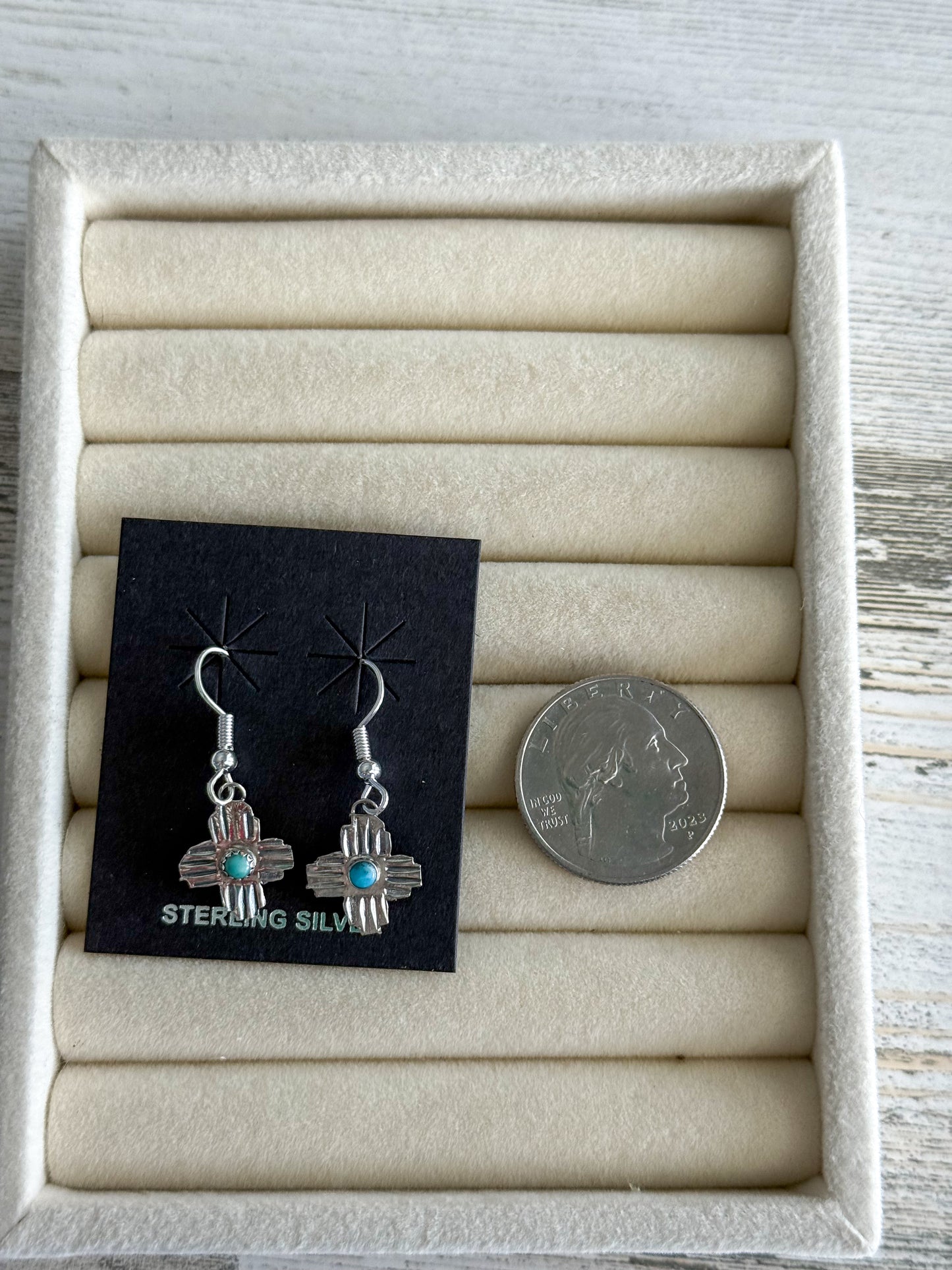 Native American Sterling Zia Earrings