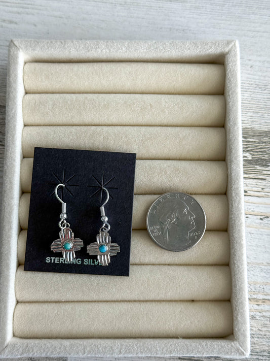 Native American Sterling Zia Earrings