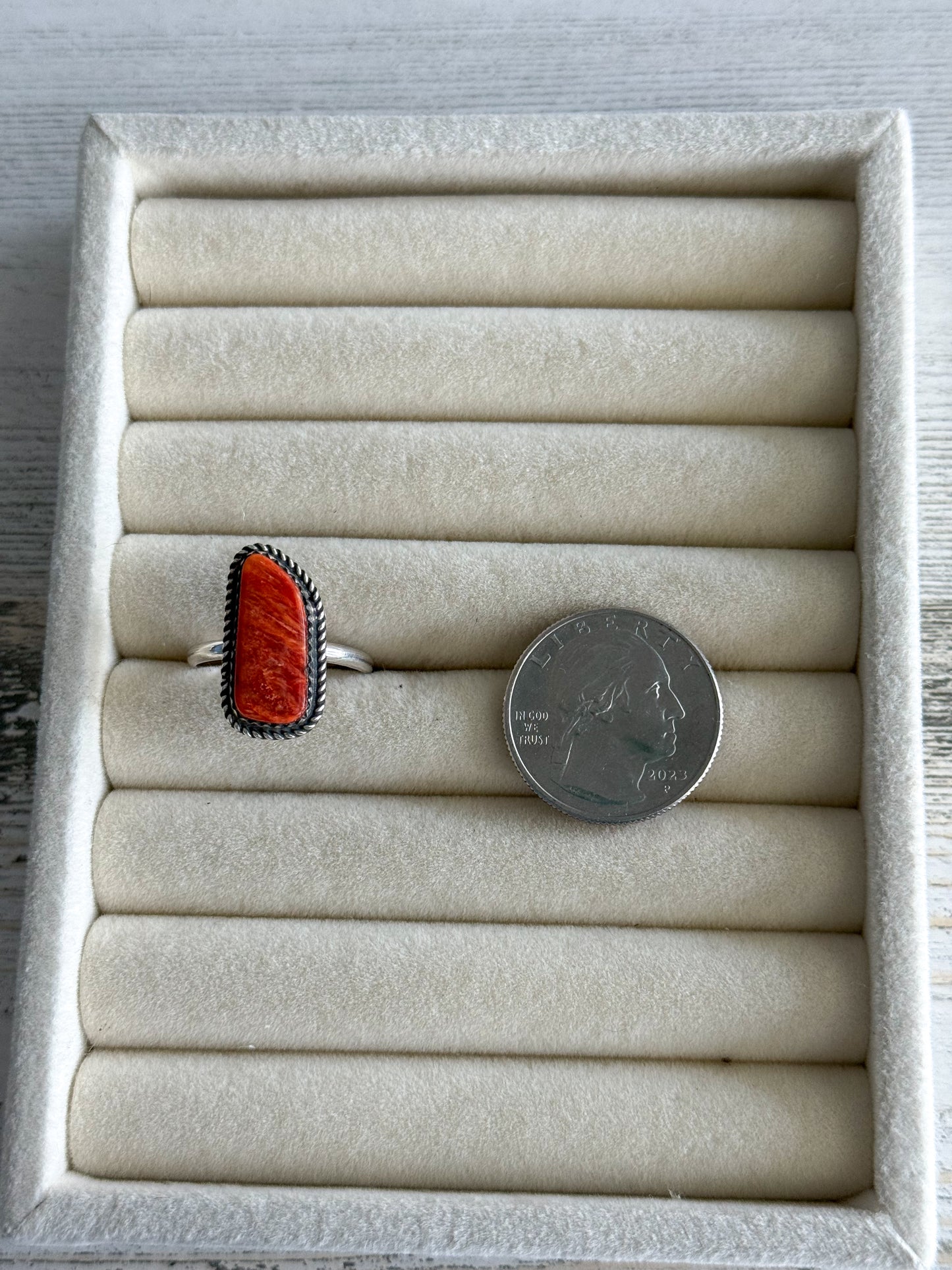 Native American Red Spiny Ring 9