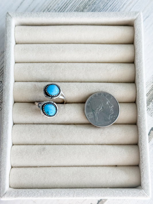 Native American 2 Kingman Stone Adjustable Ring 8
