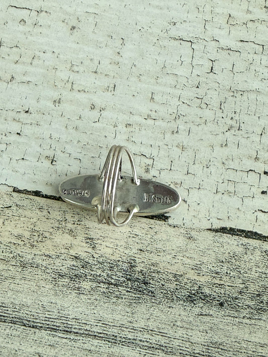 Native American #8 Turquoise Inlay Ring 8.25