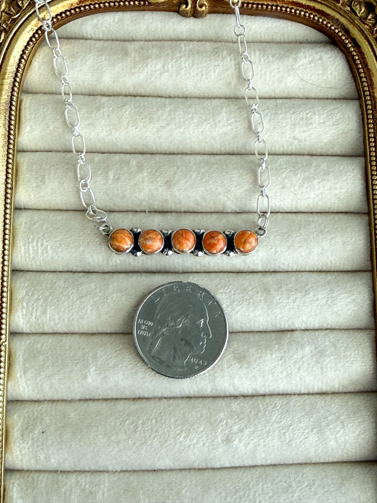 Native American Orange Spiny 18" Necklace