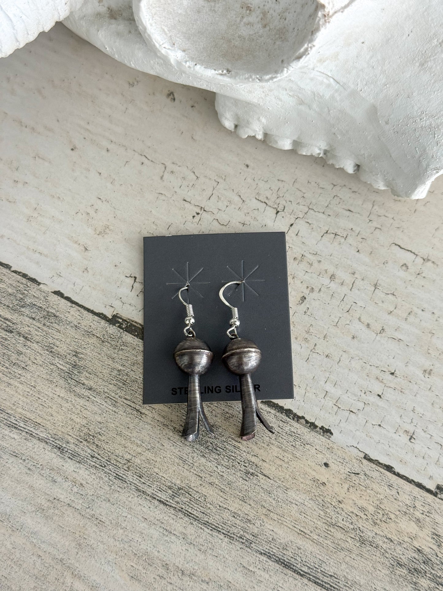Native American Silver Blossom Earrings