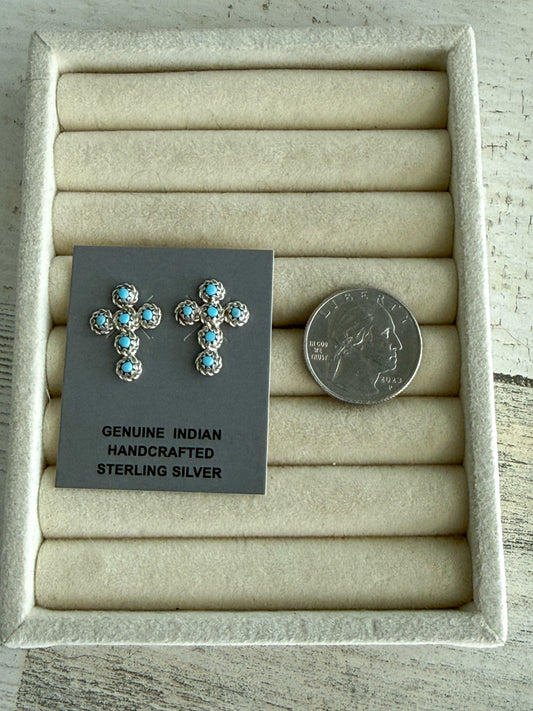 Native American Turquoise Cross Earrings