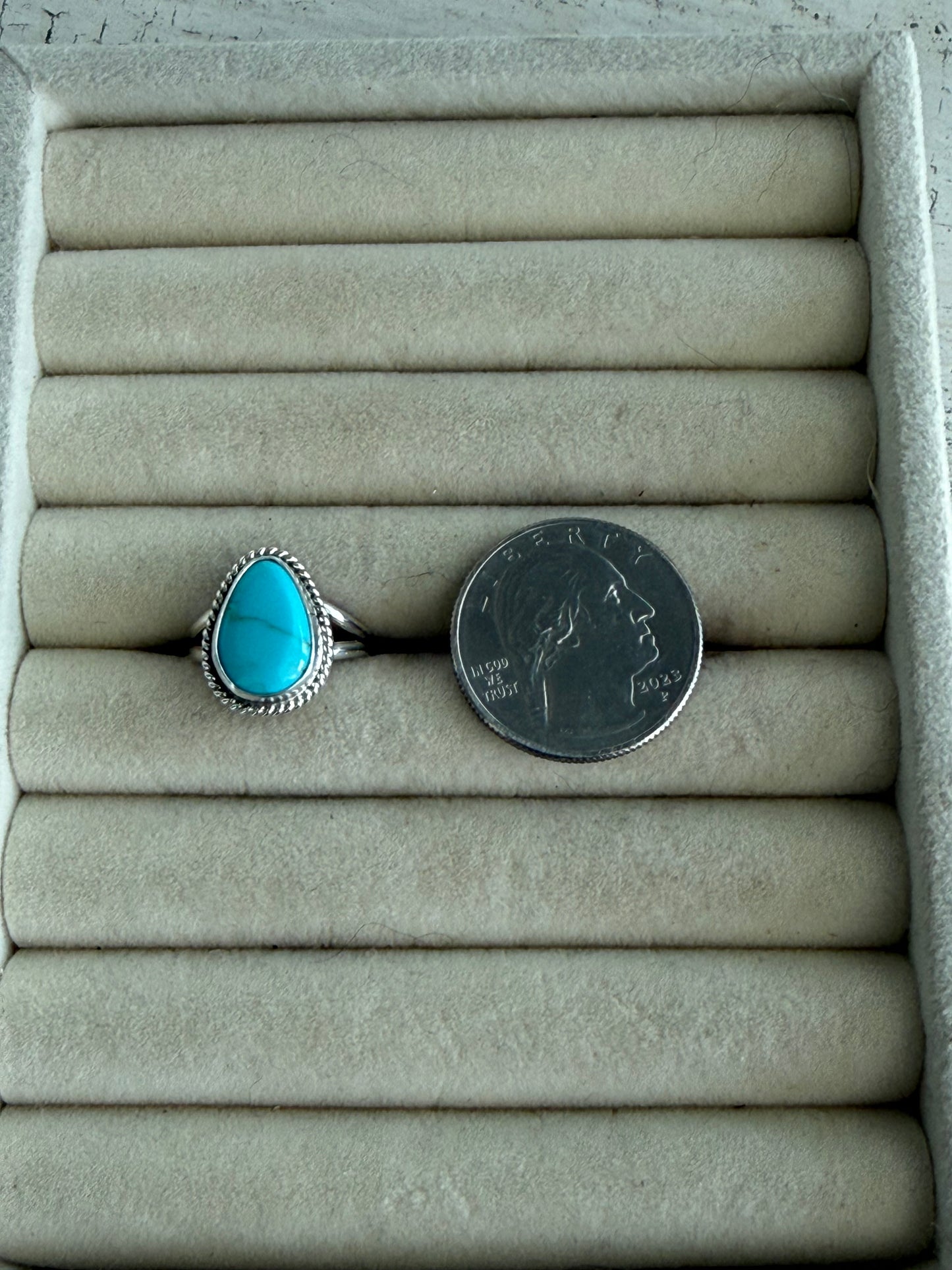 Native American Kingman Turquoise Ring 6.5