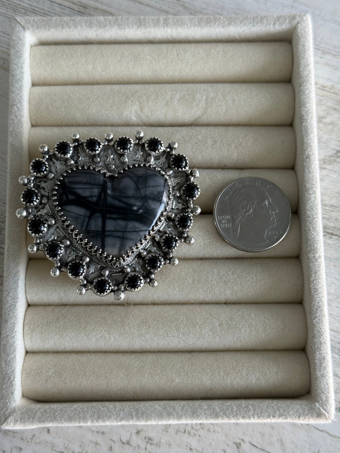 Native American Black Onyx Adjustable Ring