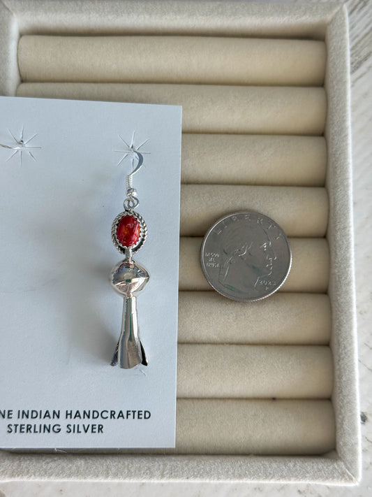 Native American Red Spiny Blossom Earrings