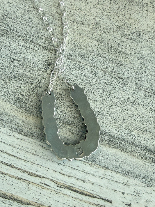 Native American Kingman Horseshoe Pendant Necklace 19"