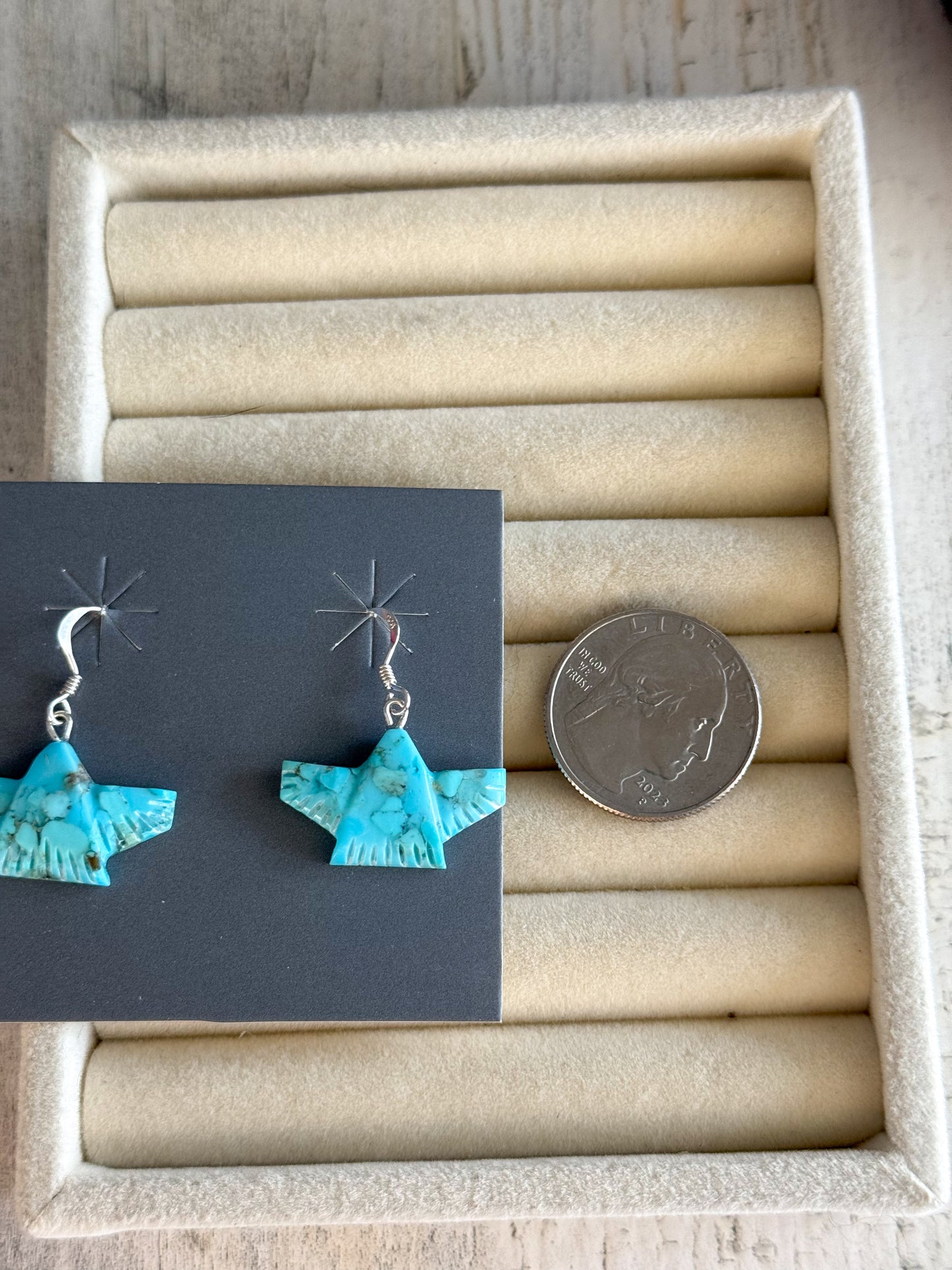 Native American Turquoise Thunderbird Earrings