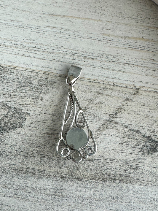 Native Made Turquoise Filigree Pendant