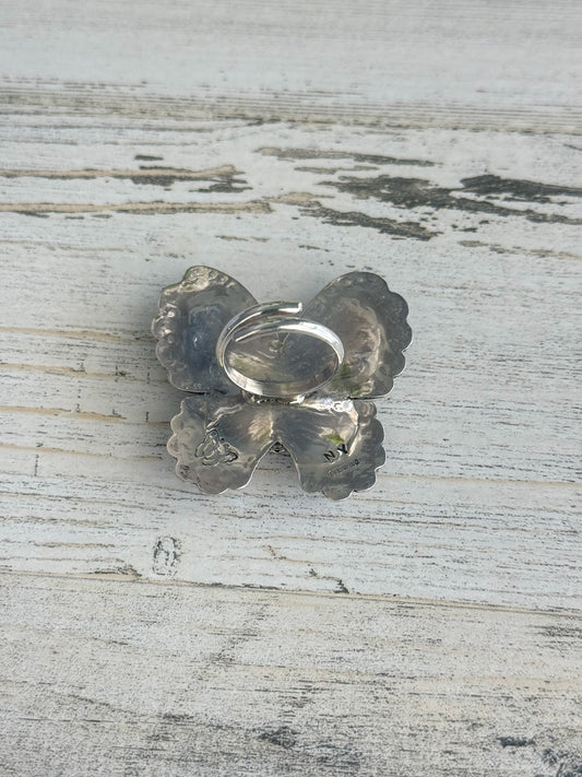 Native American Turquoise Butterfly Adjustable Ring