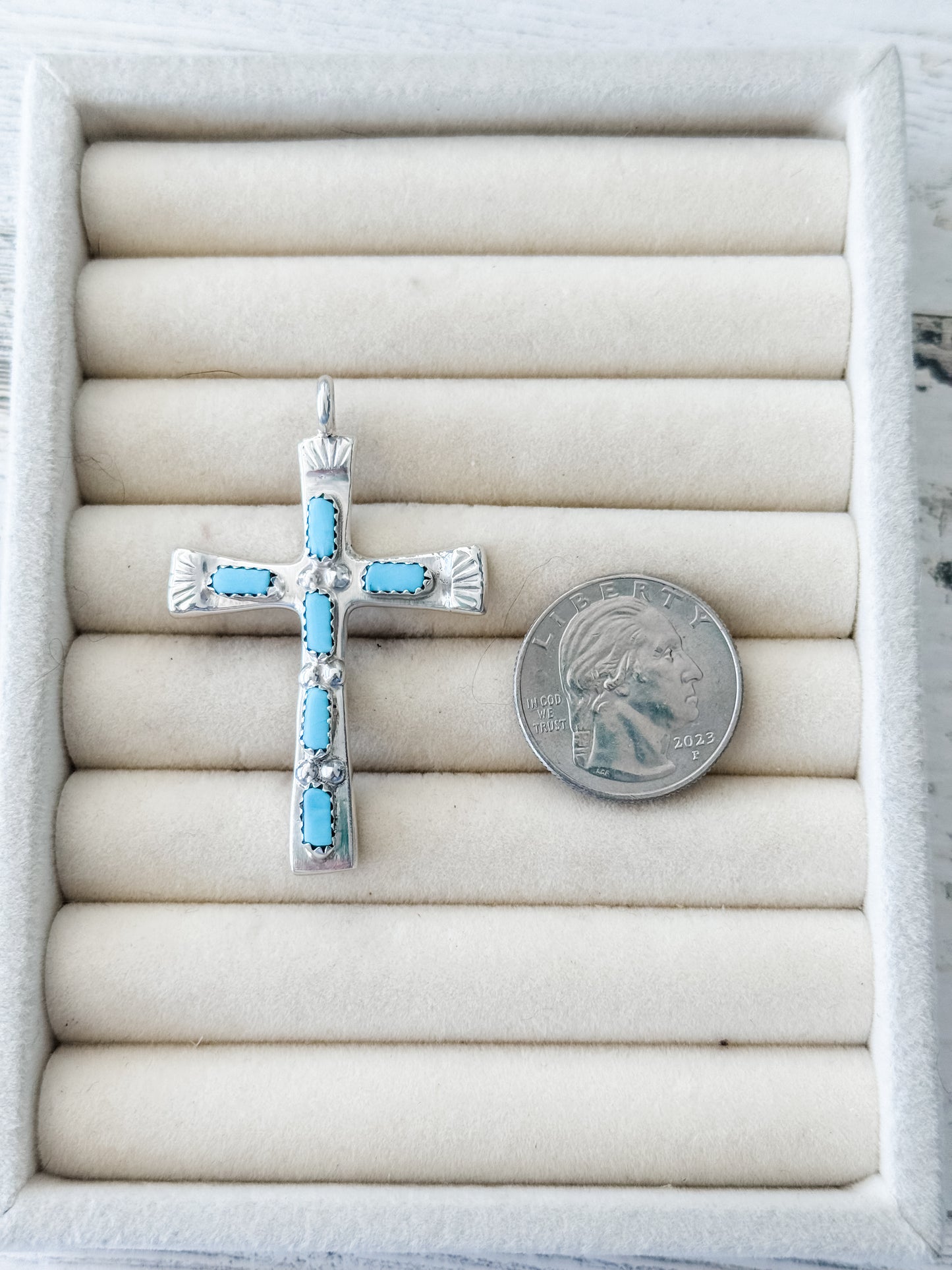 Native American Sterling & Turquoise Cross