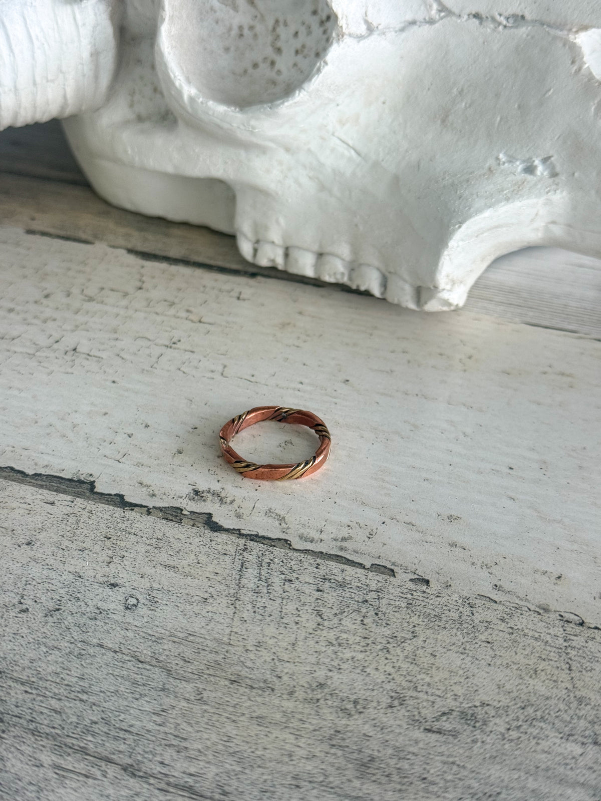 Native American Copper Brass Nickel Ring 10