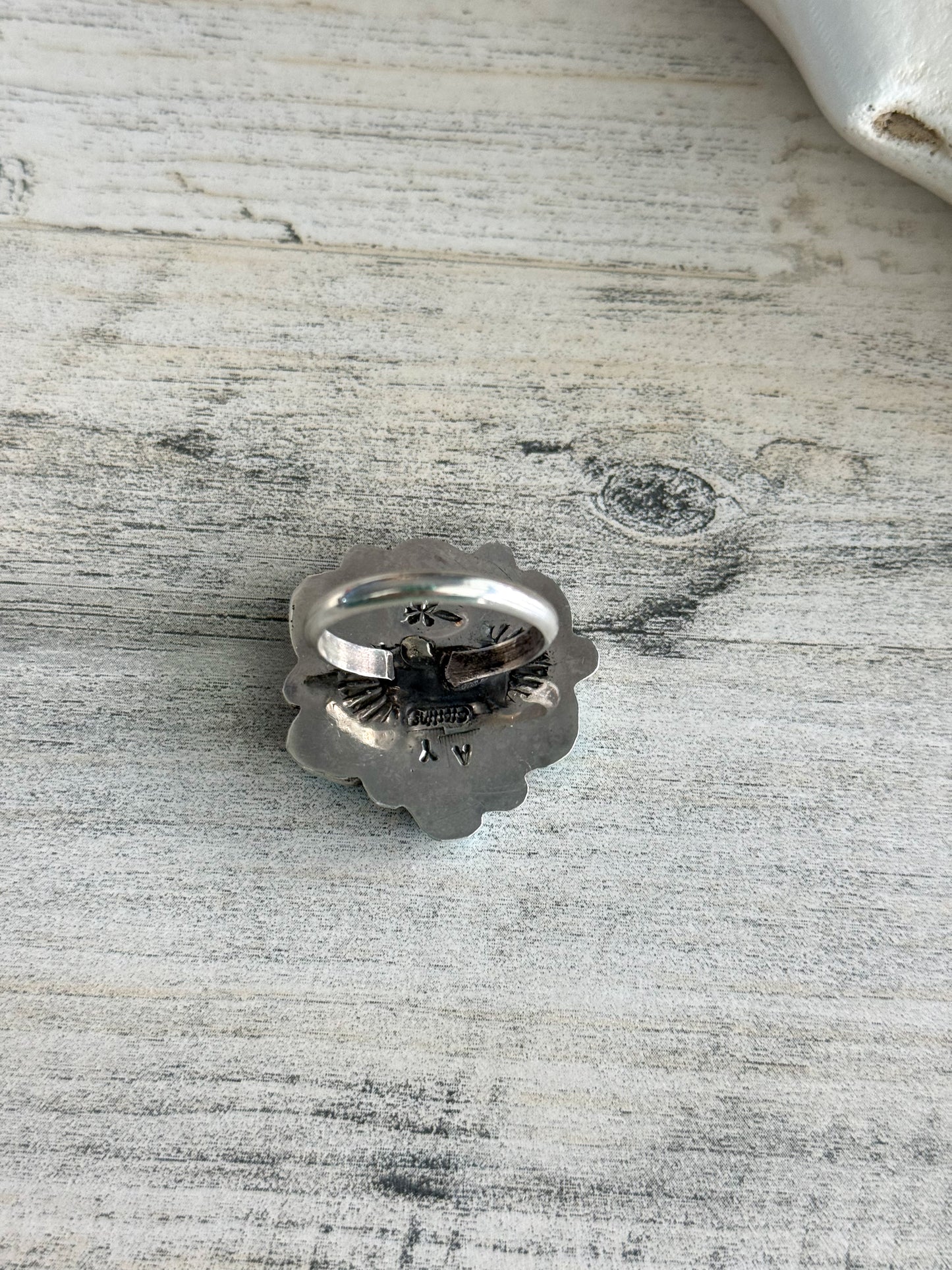 Native Made Turquoise Cluster Ring 10 Adjustable