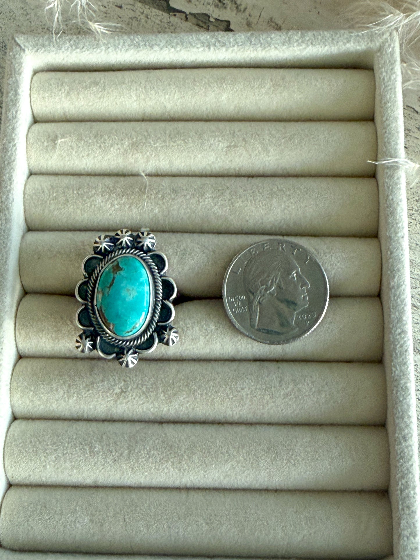 Native American Chilean Turquoise Adjustable Ring