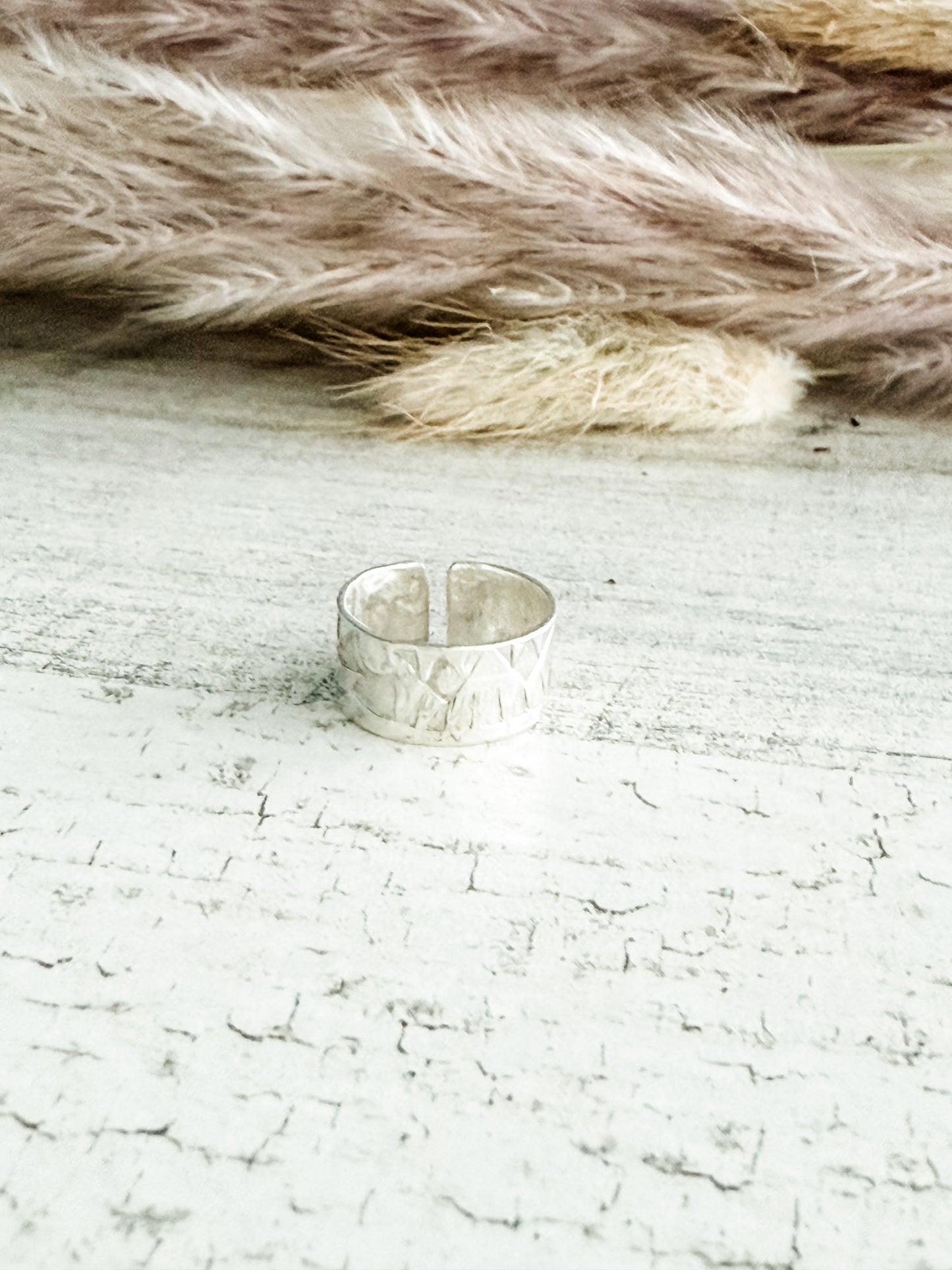 Native American Sterling Stamped Adjustable Toe/Pinky Tip Ring