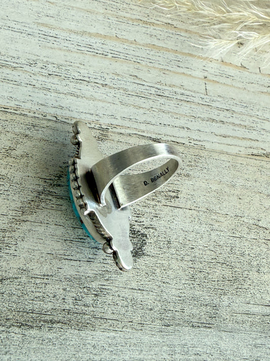 Native American Fox Turquoise Ring 8