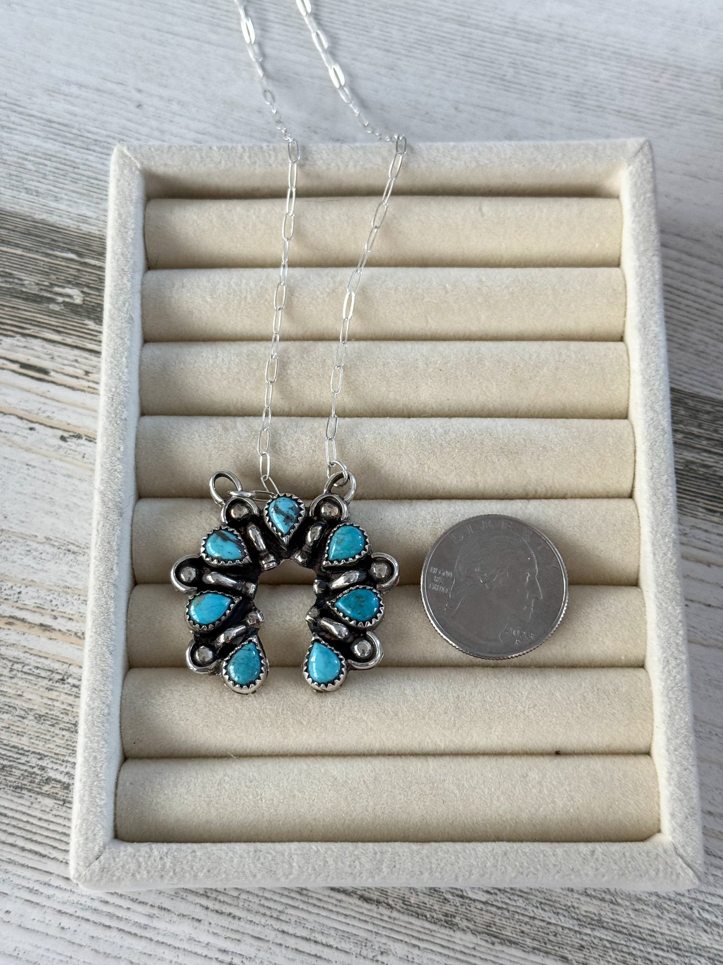 Native American Kingman Naja Necklace 16"