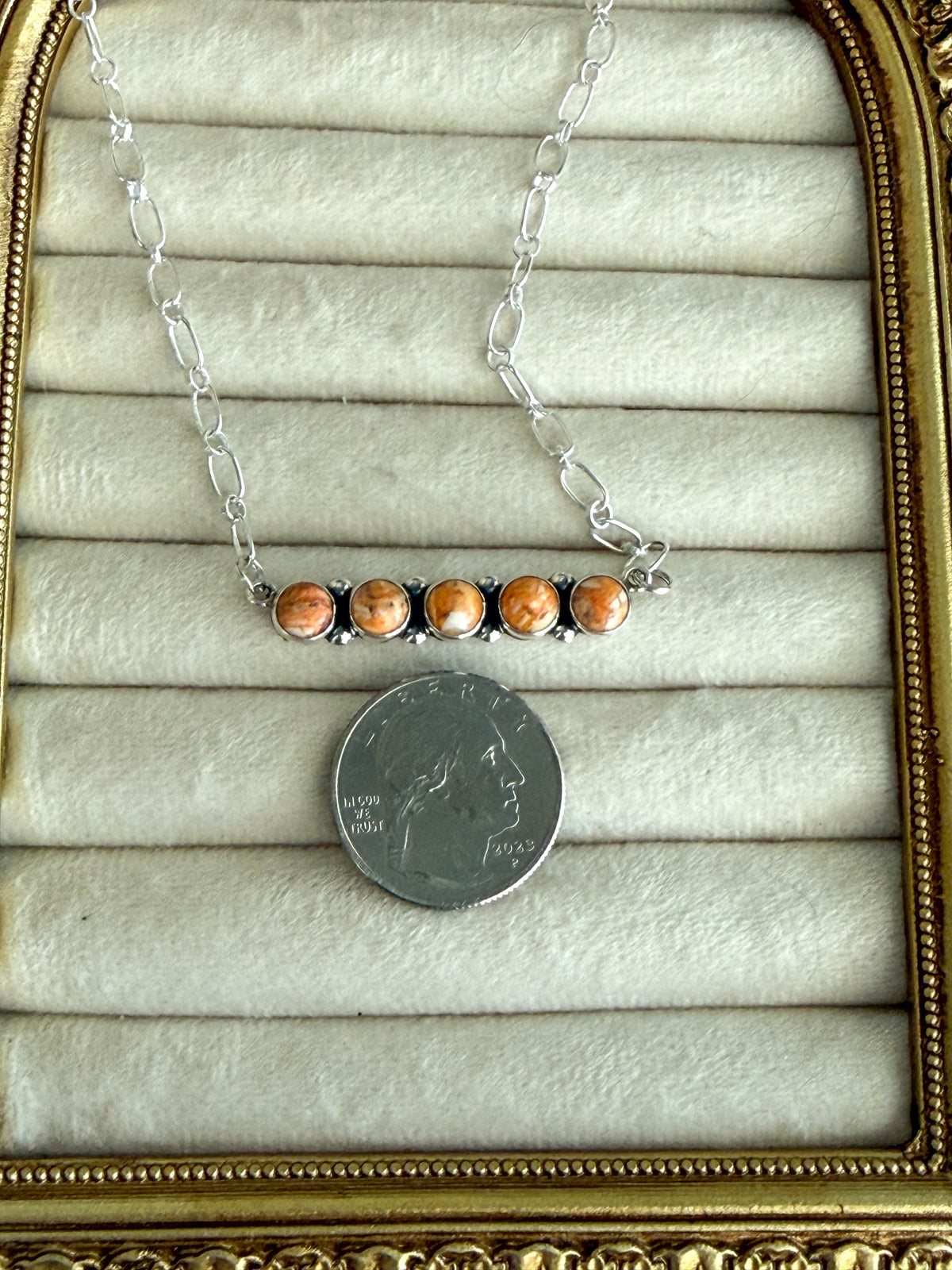 Native American Orange Spiny 18" Necklace