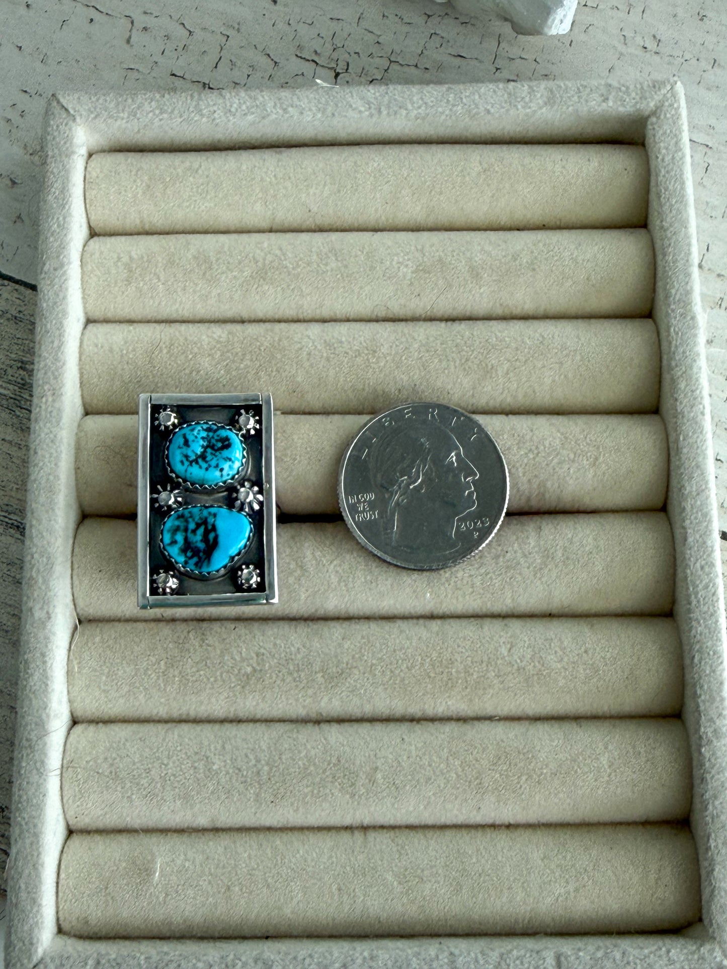 Native American Kingman Turquoise Ring 9