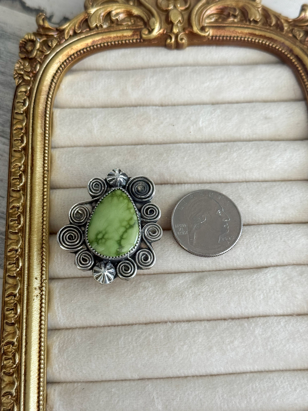 Native American Emerald Valley Adjustable Ring