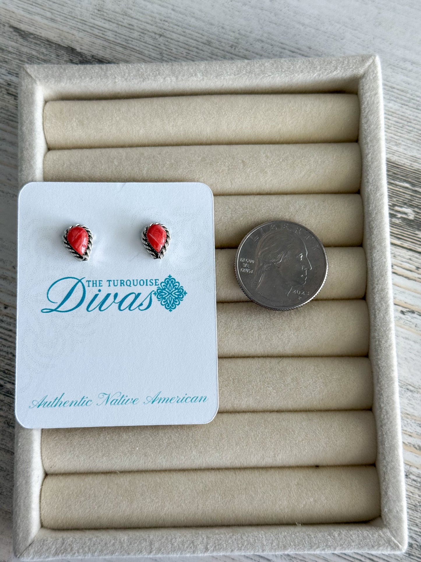 Native American Red Spiny Studs