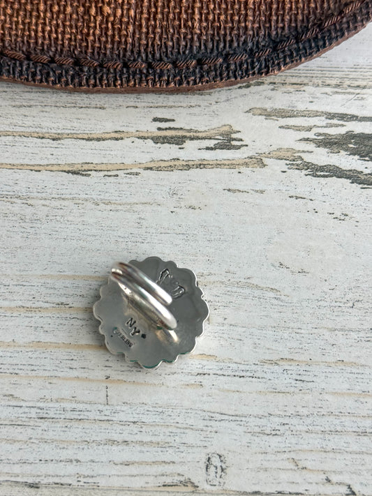 Native American Pink Conch Adjustable Ring