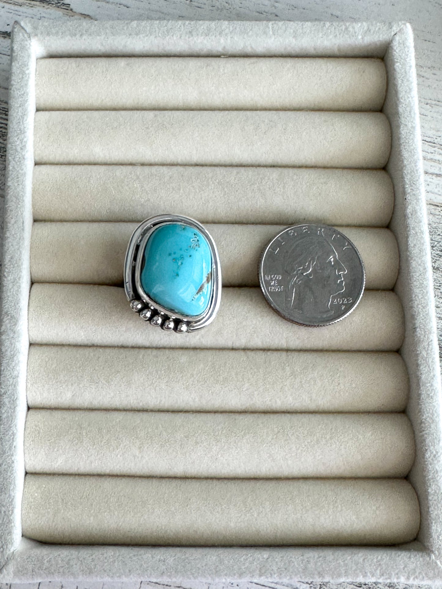 Native Made Blue Royston Ring Size 7.5