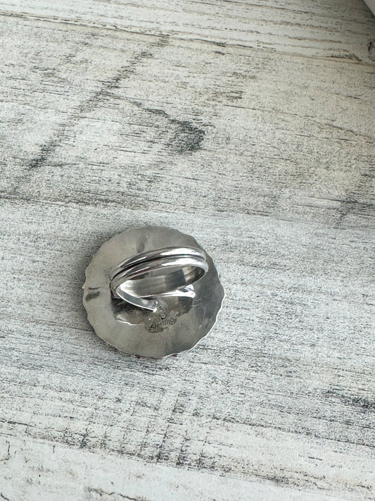 Native Made Cluster Turquoise Adjustable Ring