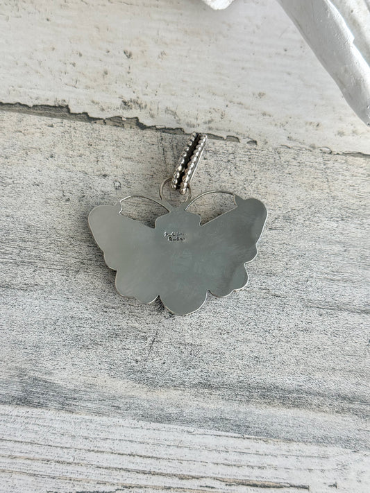 Native American Large Turquoise Butterfly Pendant